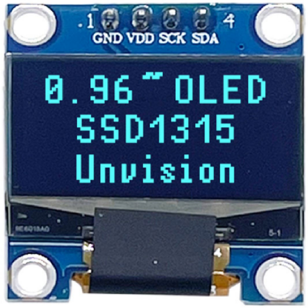 OLED 0.96인치 SSD1315 I2C JK-096-12864-B 블루