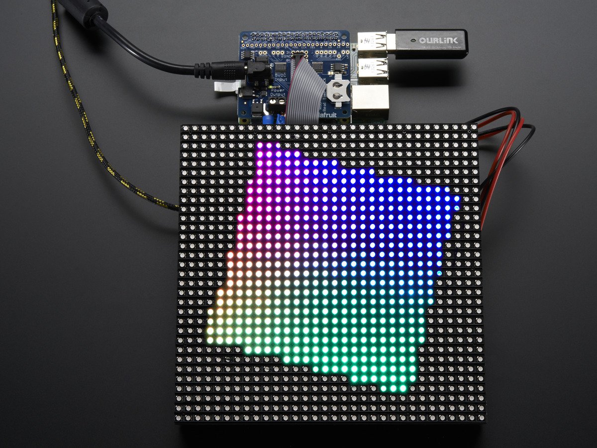 Adafruit RGB Matrix HAT + RTC for Raspberry Pi - Mini Kit ( 라즈베리파이 RGB LED 매트릭스 확장 보드 )