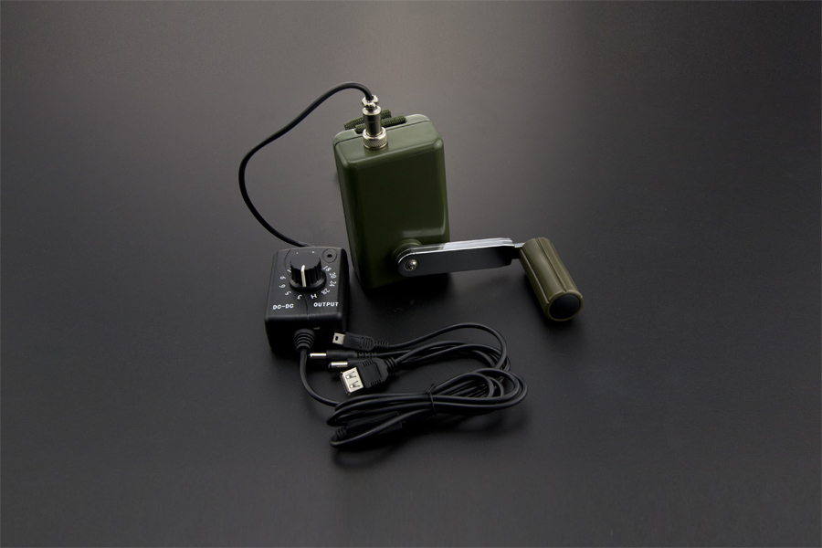 DFROBOT Portable Hand Crank Power Generator with Voltage Regulator [DFR0368]