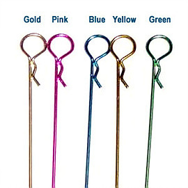 R-Pin Long (10개) - 10cm Colored (Blue, Red, Green, Yellow)
