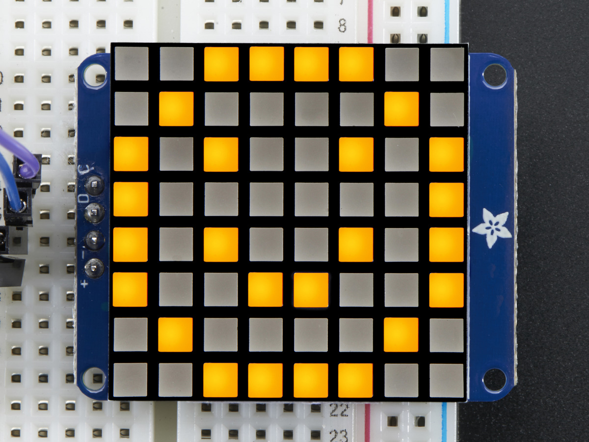 Small 1.2 8x8 Ultra Bright Square Yellow LED Matrix + Backpack