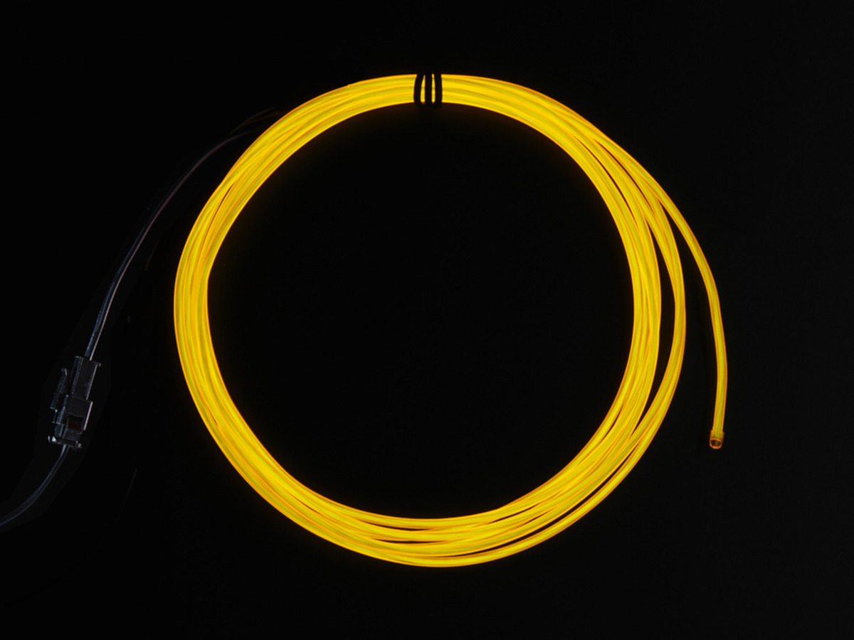 EL wire starter pack - Yellow 2.5 meter (8.2 ft) ( EL 와이어 스타터 팩 )