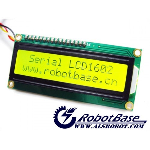 Serial Enabled 16x2 LCD (Black on Green 5V)